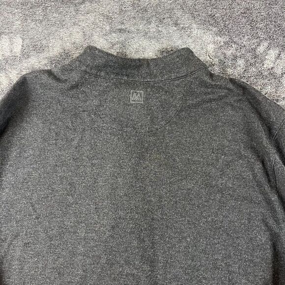 Mizzen + Main 1/4 Zip Pullover Mock Neck Dark Gray Long Sleeve Men's XL - Picture 7 of 8